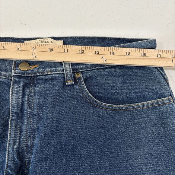 LL Bean Double L Flannel Lined Jeans Women 16R Deer Winter Denim Retro 80s Mom - Picture 7 of 9